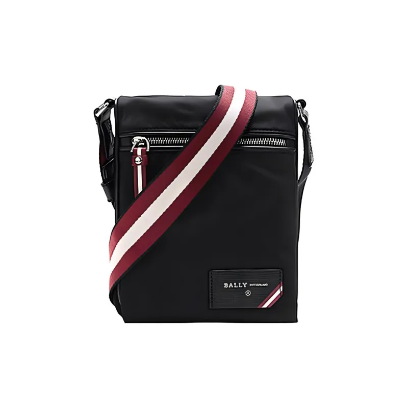 BALLY Nylon Fabric Crossbody Bag, Commute Bag, Shoulder Bag Men's Black-0
