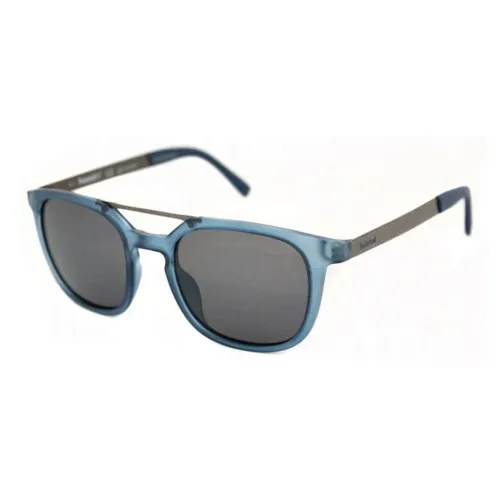 Timberland Plastic Metal Irregular Shape Sunglasses Women's Blue