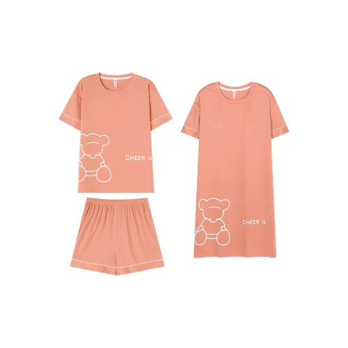 Follow The United States Pajama Set Pad Style Women's Light Orange