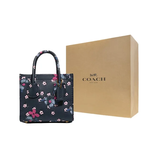 COACH Cashin Leather Small Square Bag Tote Bag Shopping Bag Handbag Shoulder Bag Crossbody Bag Mini Women's Black-5