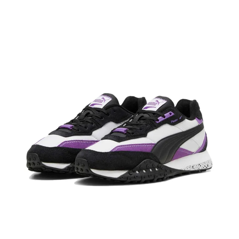 PUMA Blktop Rider Slip Resistant Low Top Casual Shoes Unisex White Black Purple-2