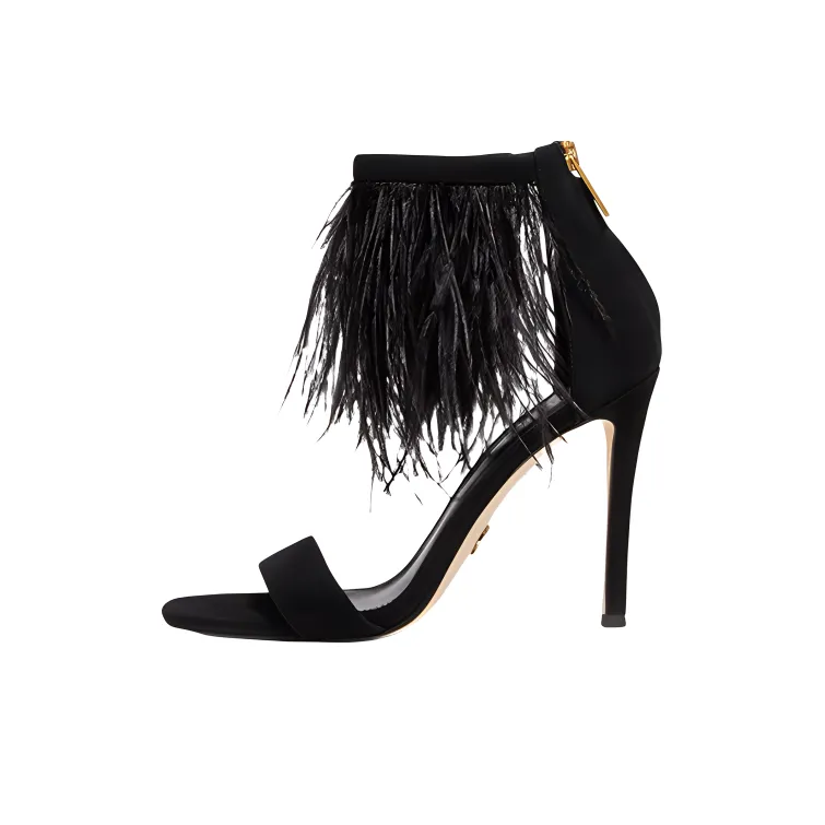 MICHAEL KORS Meena 110mm Feather-embellished Sandals Women's-0