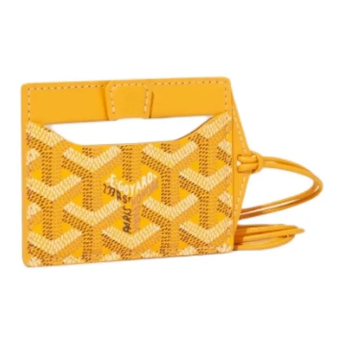 GOYARD Canvas With Calfskin Card Holder Unisex Yellow-0