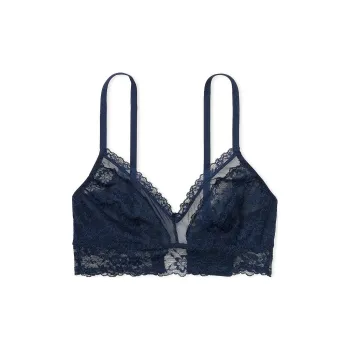 Victoria's Secret Lace Curvy Bralette / Noir Navy Bra Women's Marine Blue