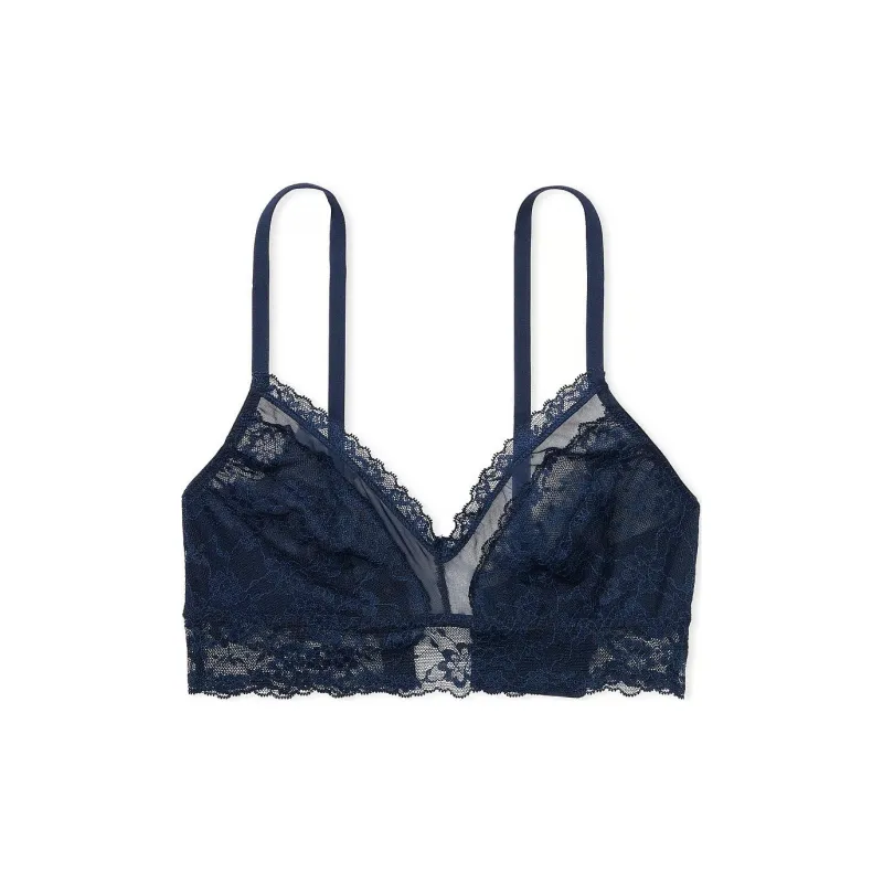 Victoria's Secret Lace Curvy Bralette / Noir Navy Bra Women's Marine Blue-0