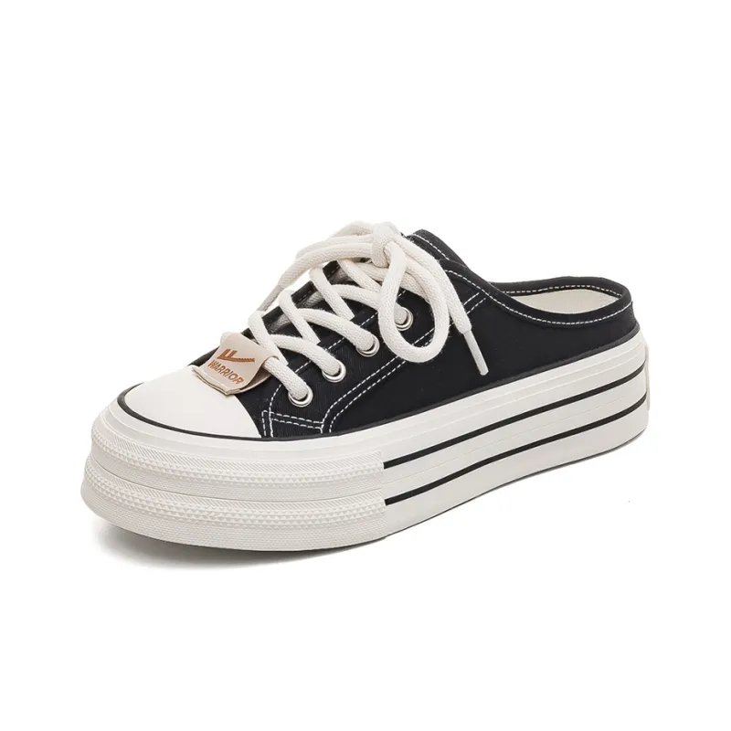 Warrior Abrasion Resistant Breathable Low Top Canvas Shoes Women's Black-2