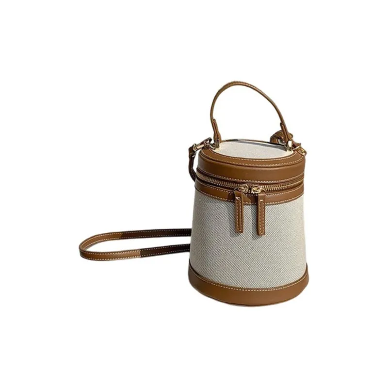 MARKANGARO Canvas Bucket Bag, Shoulder Bag, Crossbody Handbag Medium Size Women's Apricot/Brown/Khaki/Black-10