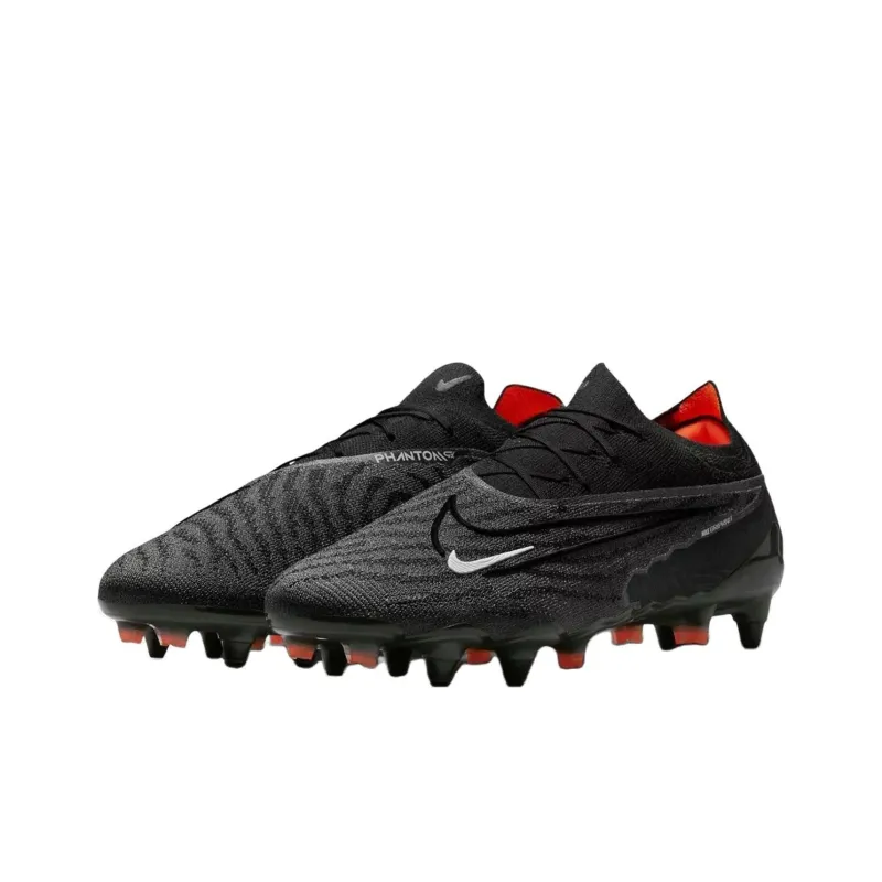Nike Gripknit Phantom Gx Elite SG Pro Anti Clog Traction Black Dark Smoke Grey Total Orange-2