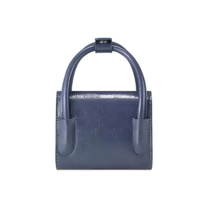 FIND KAPOOR Artificial Leather Small Square Bag, Crossbody Bag, Shoulder Bag, Handbag Regular Women's Blue Gray-3