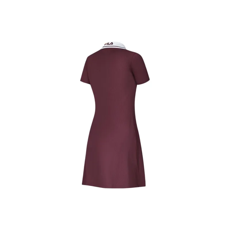 FILA Short Sleeved Dresses Women's Wine Red-2