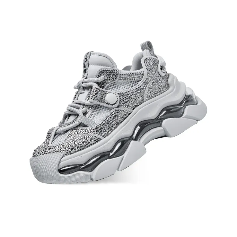 CHERYKALLY Breathable Coverage Support Low-Top Chunky Sneakers Women's-5