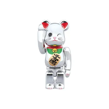 BE@RBRICK Beckoning Cat Silver Plating 4 Silver