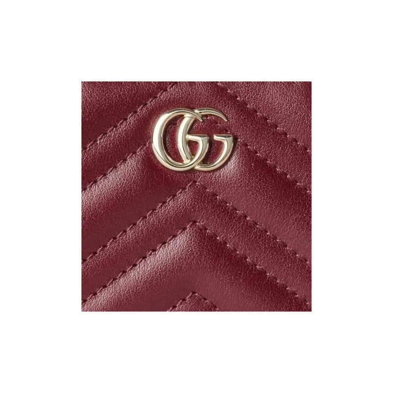 GUCCI GG Marmont Leather Wallet Women's Red-5
