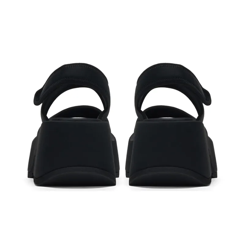 GG CC Casual Shoes Hook and Loop Open Toe Sandal Women's Black-3
