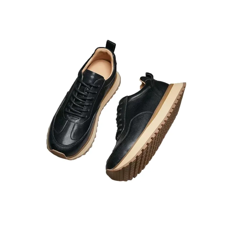 Voguhomme Casual Shoes Men Low Top Brown-1