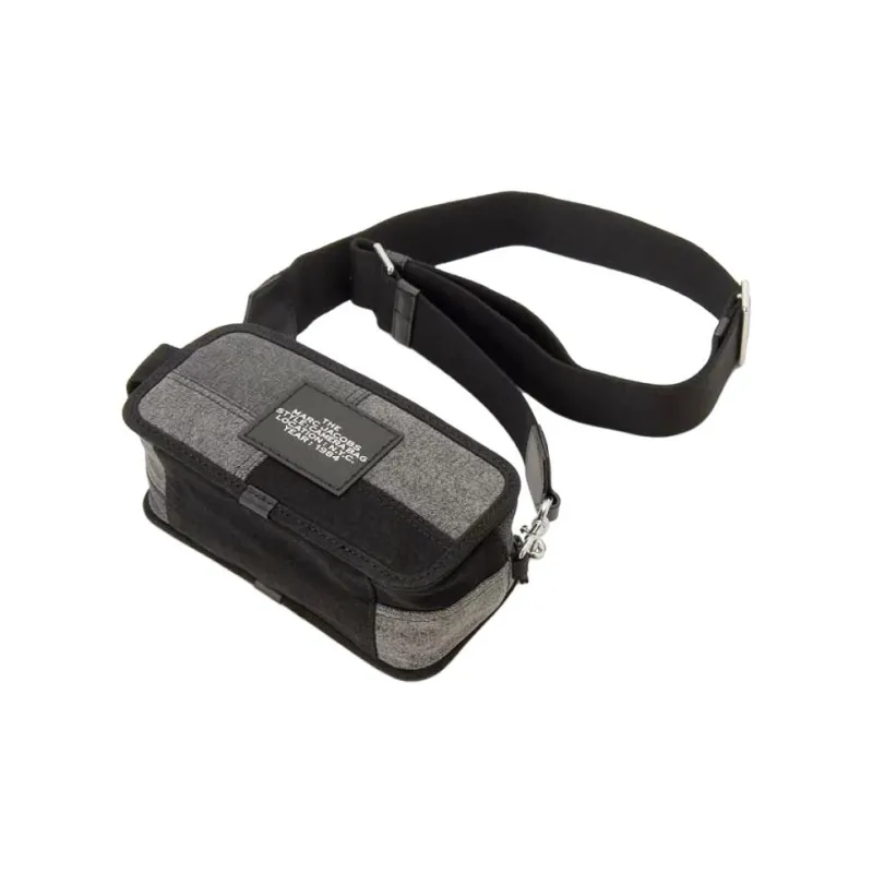 MARC JACOBS Cotton With Leather Camera Bag, Shoulder Bag, Crossbody Bag Regular Unisex Black-4