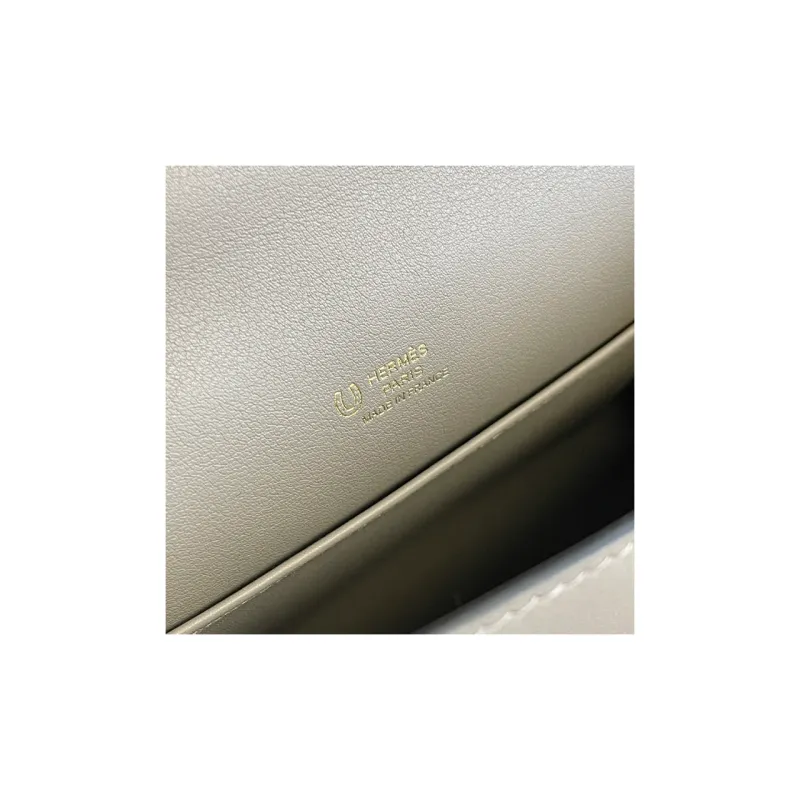 HERMES Kelly Swift Leather Kelly Bag Clutch Mini Women's Starry Gray-3