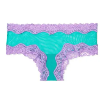 Victoria's Secret PINK VICTORIA'S SECRET Tease MeshLace-TrimCheekyPanty Underpants Women's 1 Pack Aqua Green