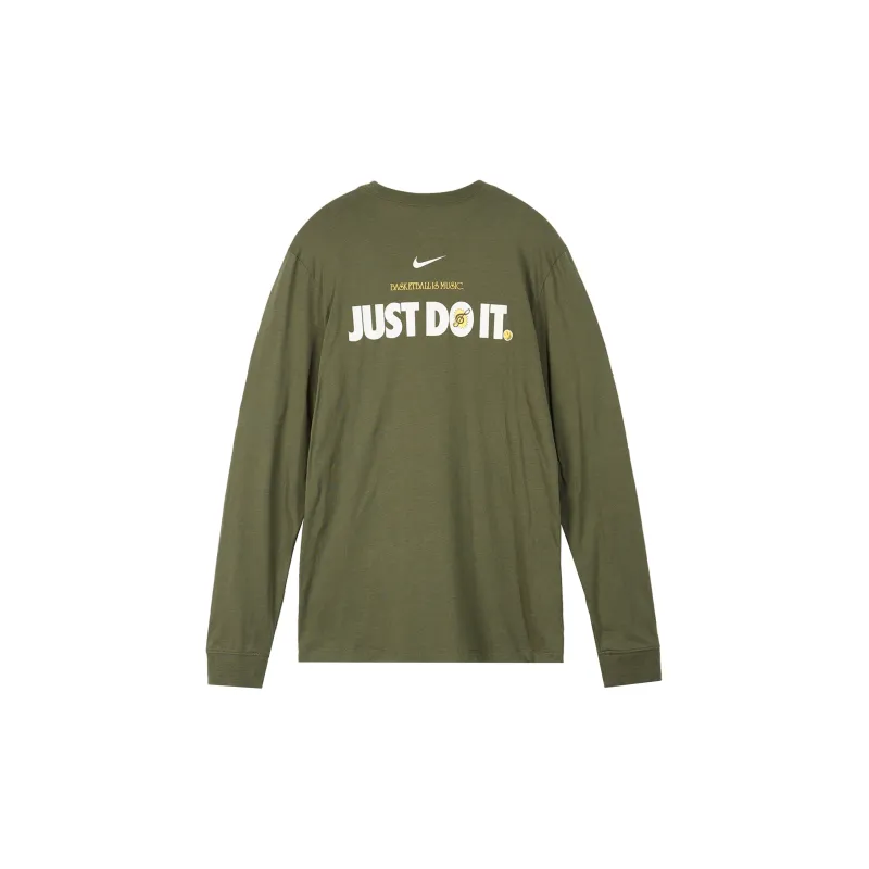 Nike T Shirts Men Khaki Green-1
