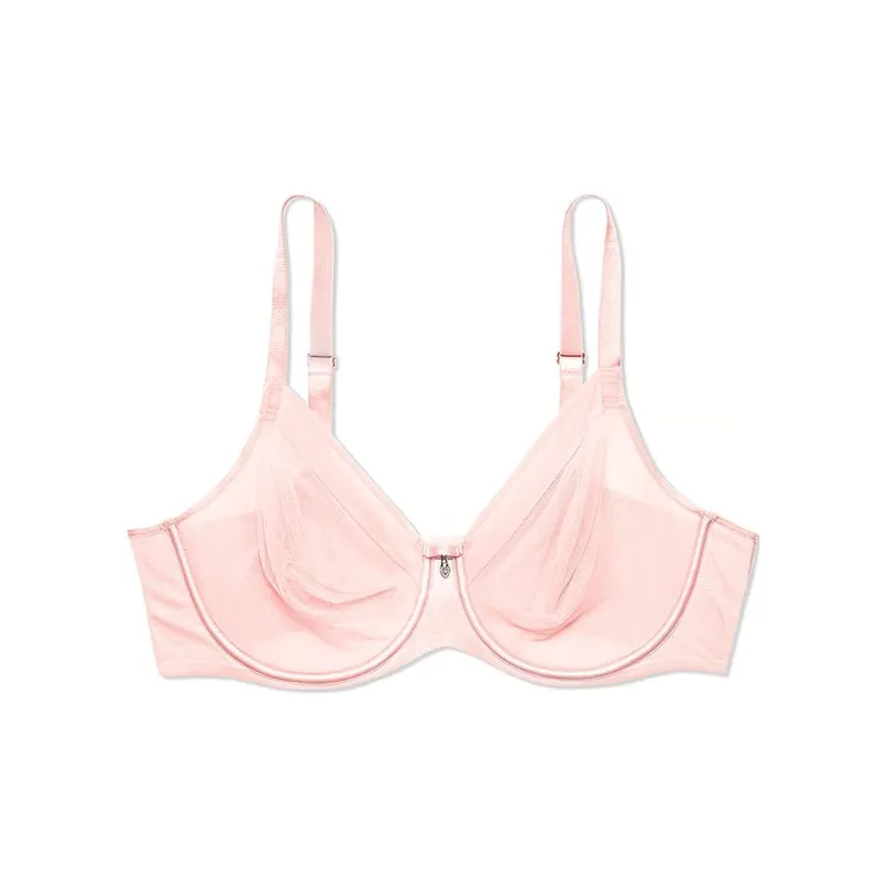 Victoria's Secret Sheer Mesh Unlined Underwire Bra Bra Women's Blushing Rose/Rose-0