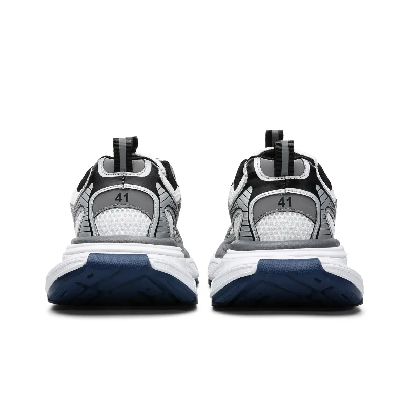 FINEPLAN Cushioning Anti-Slip And Wear-Resistant Low-Top Chunky Sneakers Unisex Silver Blue-4