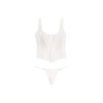 Victoria's Secret VERY SEXY The Classic Silk Corset Set/CW Underwear Set Women's White