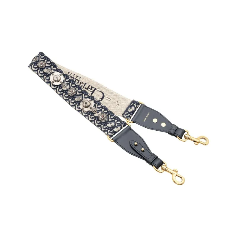 DIOR Embroidery Shoulder Strap Bag Straps Women's Black-1