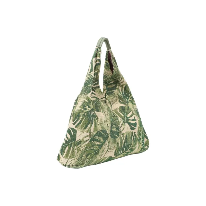Folli Follie Cotton Hobo Bag One Shoulder Handbags Unisex Green-1