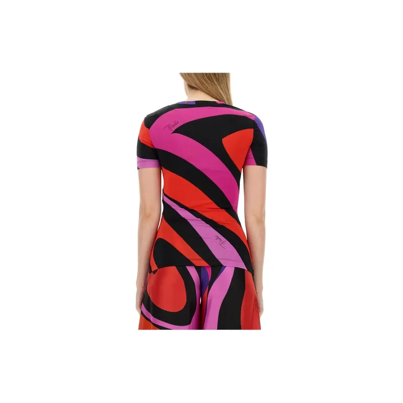EMILIO PUCCI Marmo-print Satin T-shirt-1