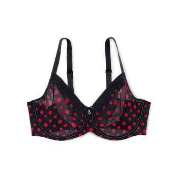 Victoria's Secret Sheer Mesh Unlined Underwire Bra Bra Women's Dancing Dots/Dot