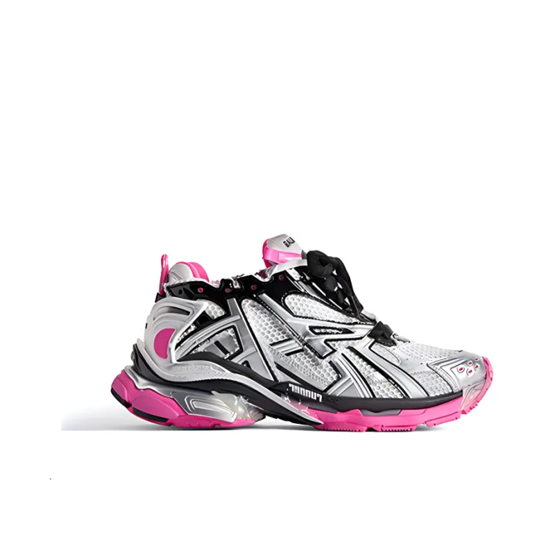 Balenciaga Runner Sneakers 'Silver White Pink Mesh And Nylon' Women's-1