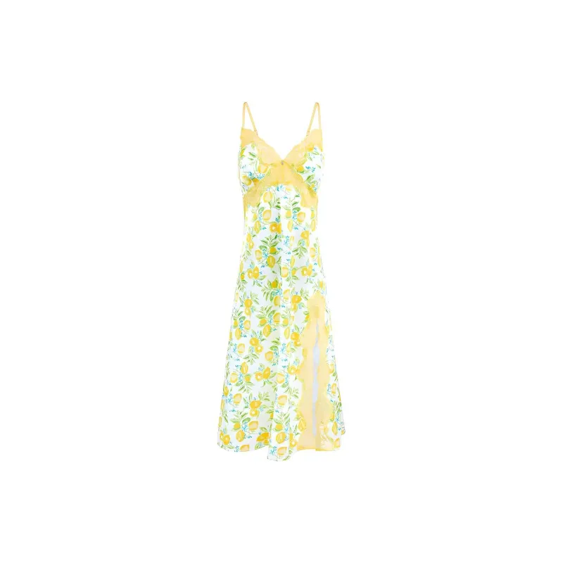 Victoria's Secret PINK/ADORE ME Angie Slip/Luscious Lemons Nightgown Women's Lemon-0