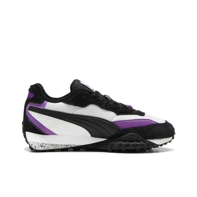 PUMA Blktop Rider Slip Resistant Low Top Casual Shoes Unisex White Black Purple-1