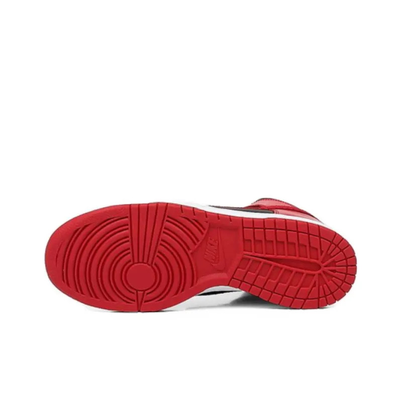 Nike Dunk High Anti-Slip Wear-Resistant High-Top Skateboard Shoes Men's Black Red-5