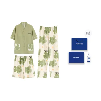 Floating Light Islands Pajama Set Women's Box Green
