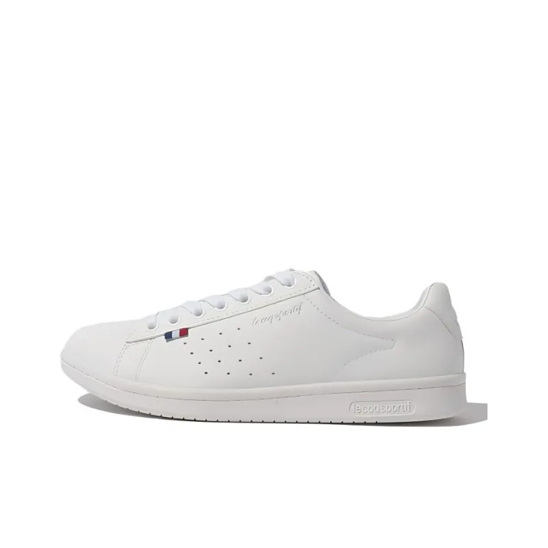 Le Coq Sportif LA ROLAND Anti Slip Wear Resistant Low Top Skateboard Shoes Unisex White-0