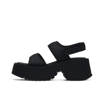 GG CC Casual Shoes Hook and Loop Open Toe Sandal Women's Black