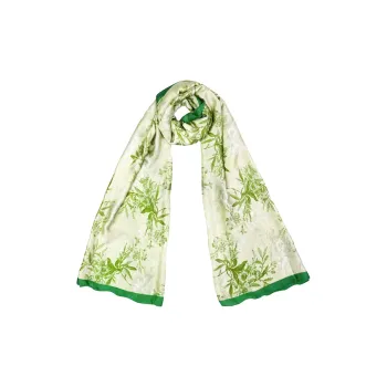 Eucalyptus Ornamentation Silk Scarves Women's