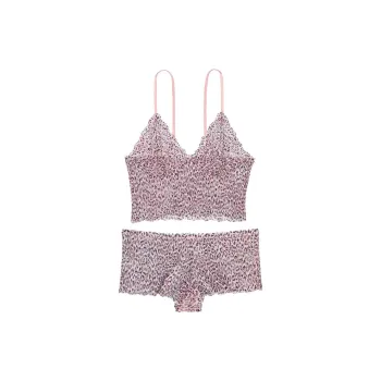 Victoria's Secret PIMK VICTORIA'S SECRET Lace Cami & Shortie Set /An Underwear Set Women's Leopard Print