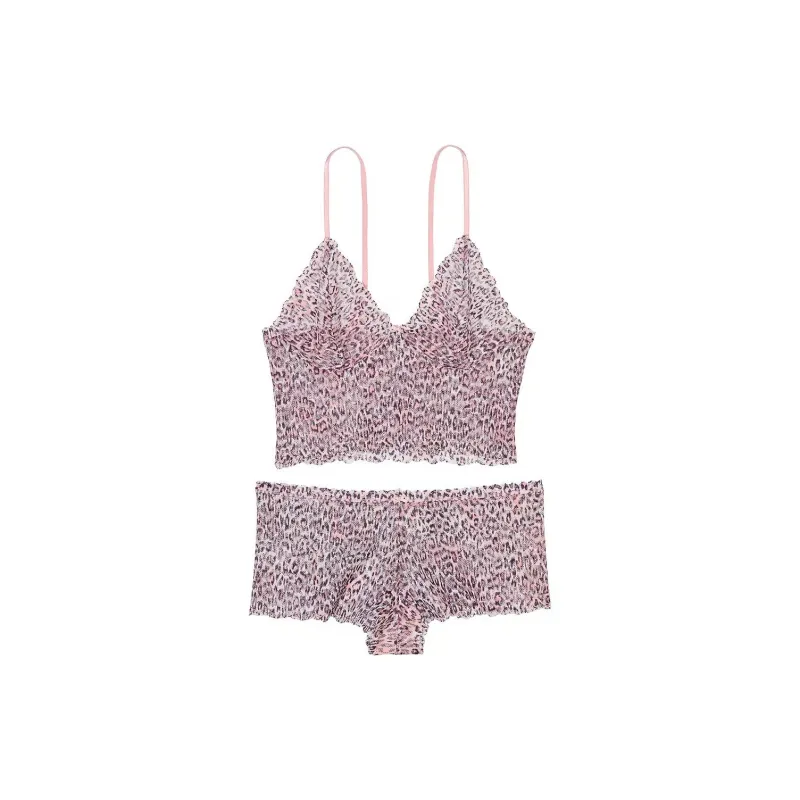 Victoria's Secret PIMK VICTORIA'S SECRET Lace Cami & Shortie Set /An Underwear Set Women's Leopard Print-0