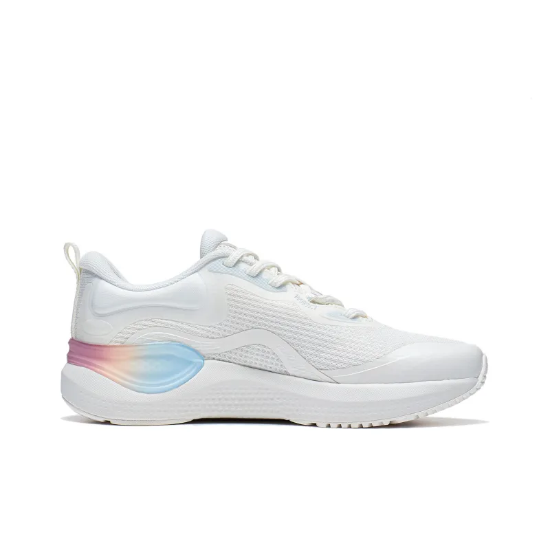 LiNing EazGo Slip Resistant, Abrasion Resistant, Breathable Low Top Running Shoes Women's Champagne White-1