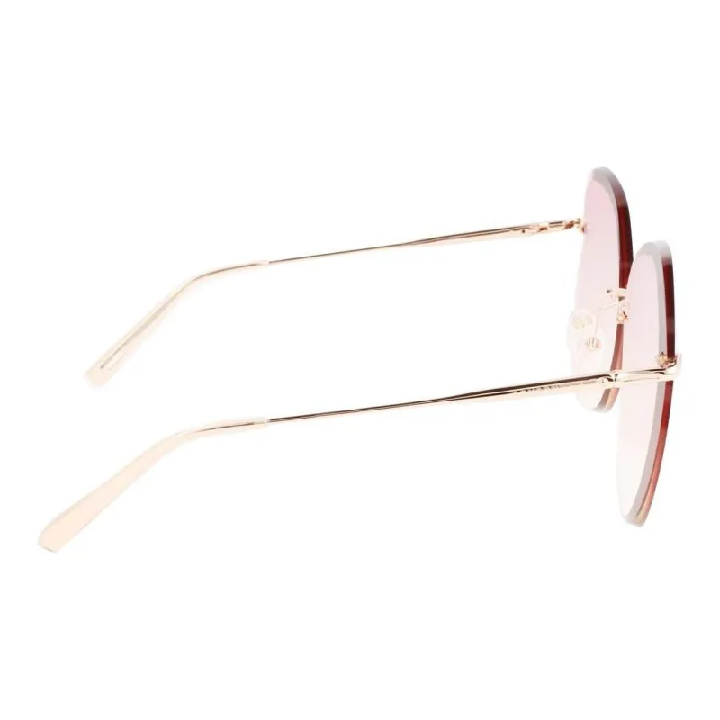 LONGCHAMP Irregular Shape Sunglasses Women's Gold-6