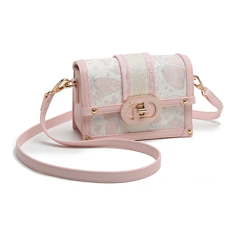 Carit&Koty Polyurethane Shoulder Bag Small Size Women's Pink/Gray-1