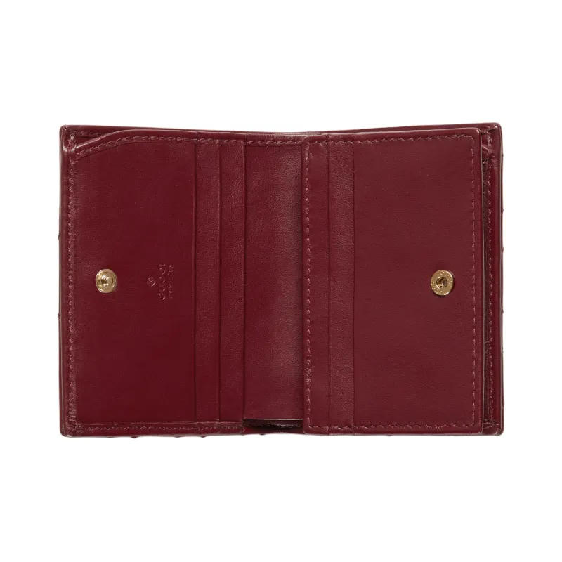GUCCI GG Marmont Leather Wallet Women's Burgundy-2