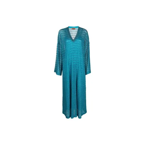 MISSONI Long-Sleeved Dresses Women's Aqua Blue