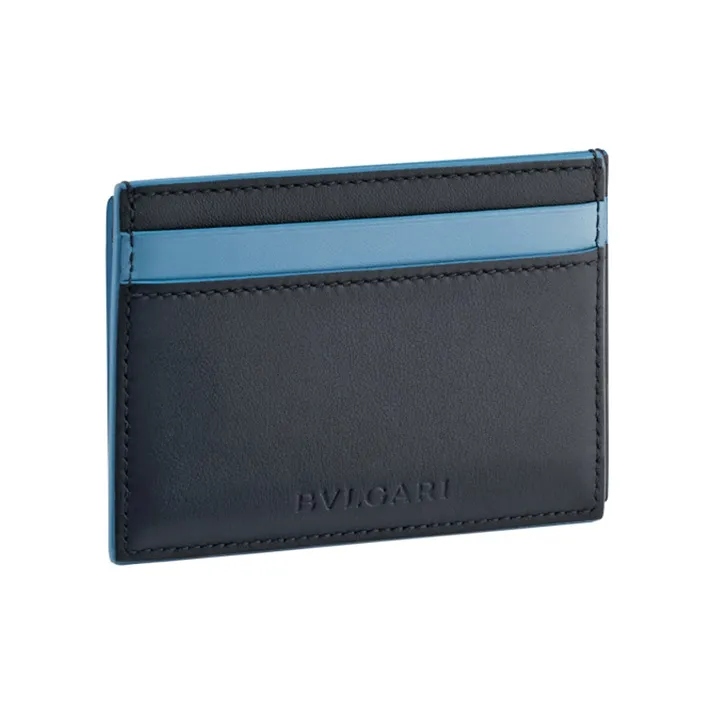 BVLGARI Calfskin Card Holder Men's Black-0