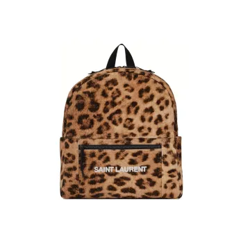 SAINT LAURENT Nux Cotton Backpack Men's Leopard