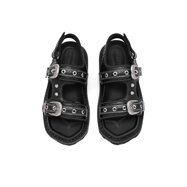 SUGARSU Beach Sandals Women's Black-2