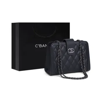 C°BANNER Cow Leather Underarm Small Square Bag, Shoulder Bag, Crossbody Bag Women's Ecru