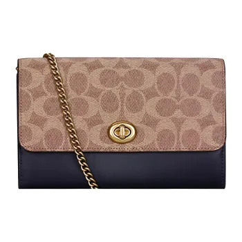 COACH Marlow Canvas With Leather Shoulder Bag Crossbody Bag Regular Women's Black & Brown Monogram